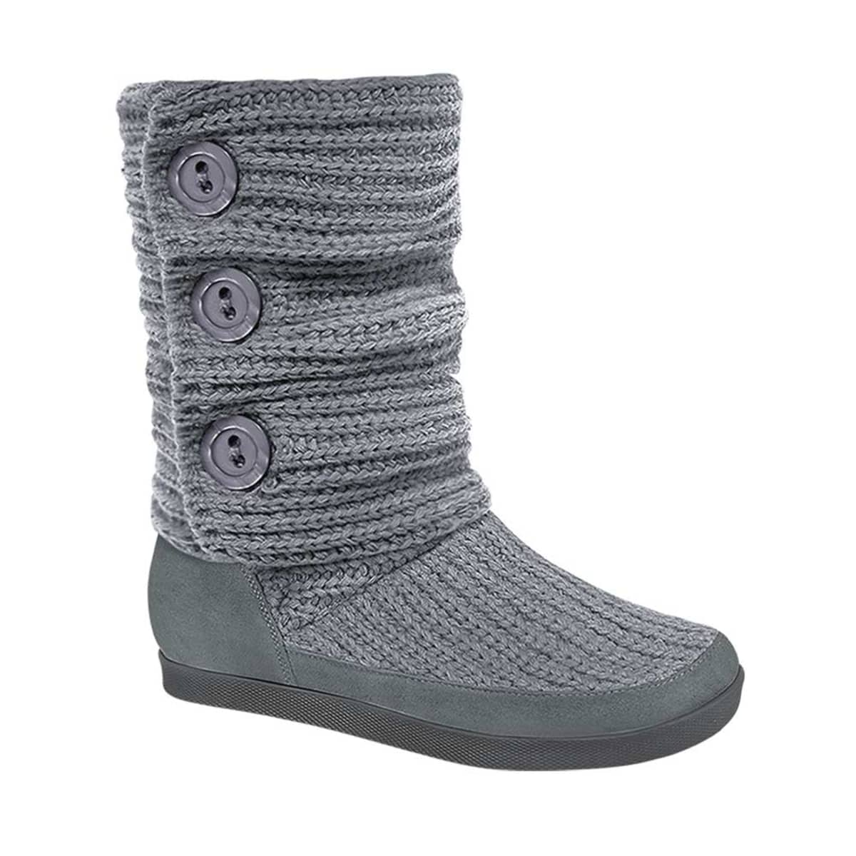 Botas para el frío tipo Ugg, marca PBPS, color gris, para mujer