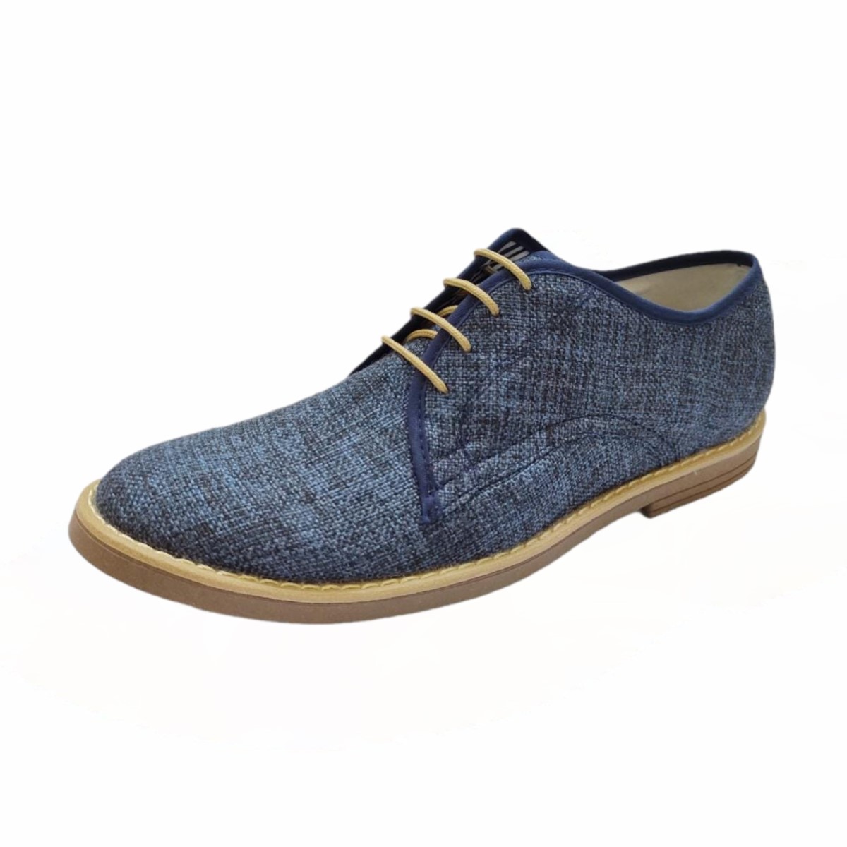 Zapato Casual Hombre Oficina QUIN Footwear Azul Textil Lino