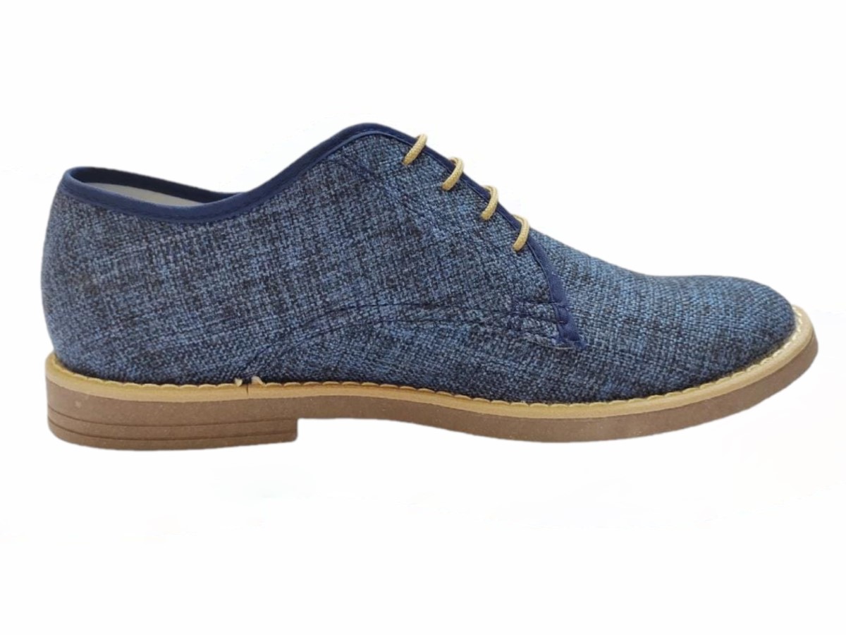 Zapato Casual Hombre Oficina QUIN Footwear Azul Textil Lino