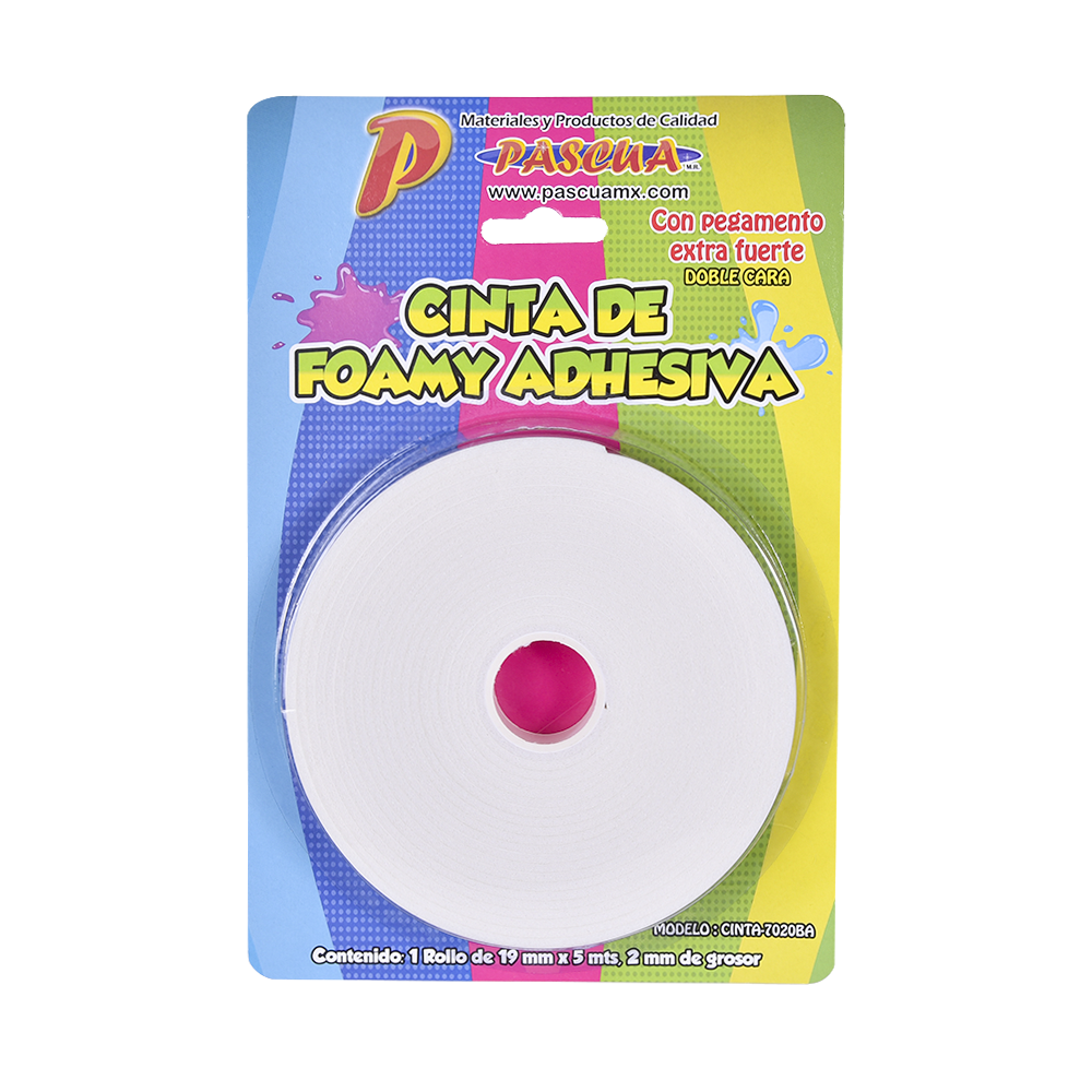 Cinta Doble Cara Foamy Adhesiva Pascua 19mmx5mt 2mm Grosor