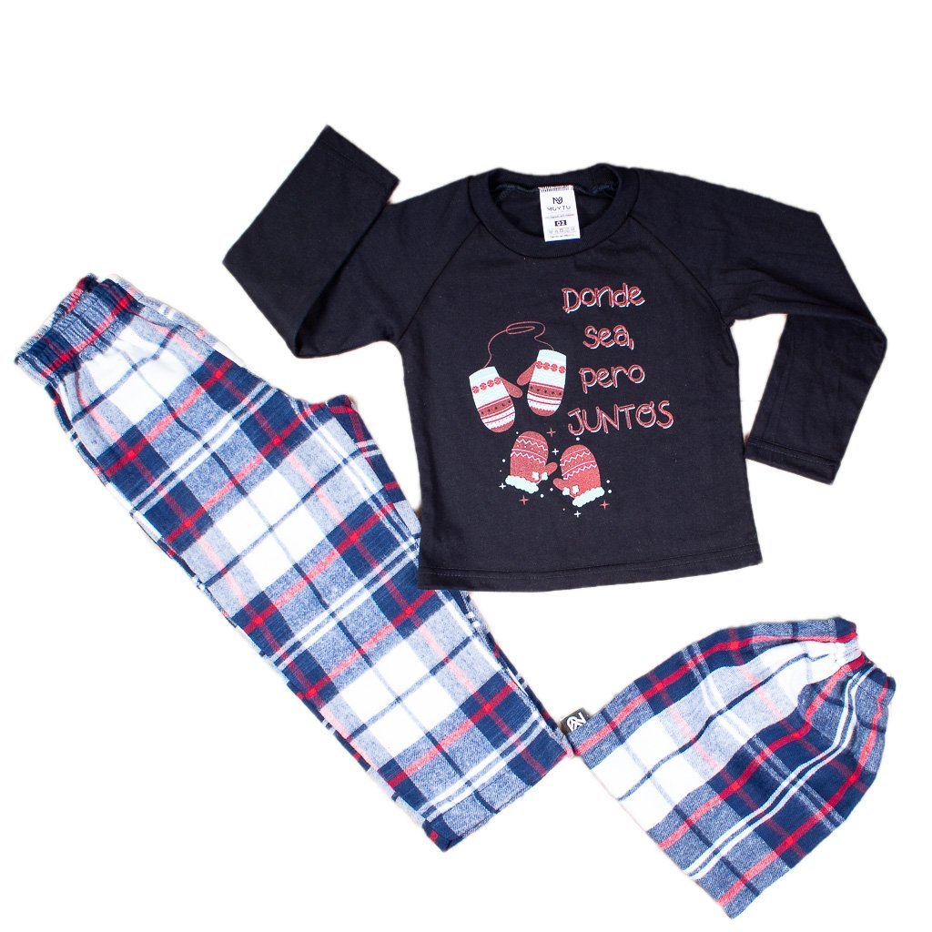 Pijamas De Franela Para Niños Cuadros Navideños Colores
