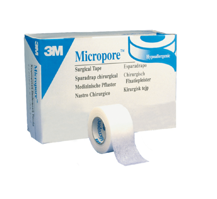 Cinta Micropore 3M 1 Pulgada Paquete 12 piezas