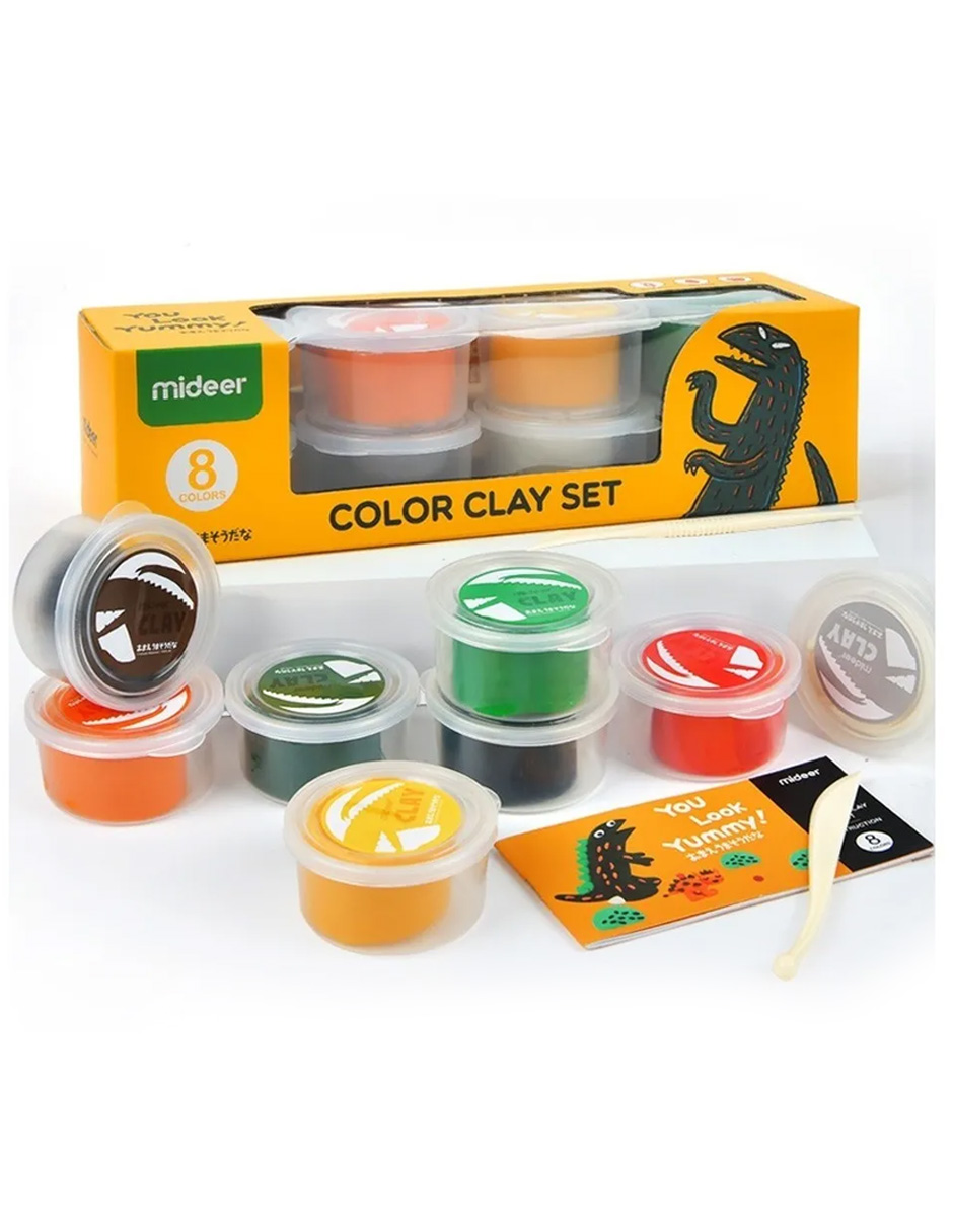 Set Arcilla Colores 8 Piezas Niños Mideer