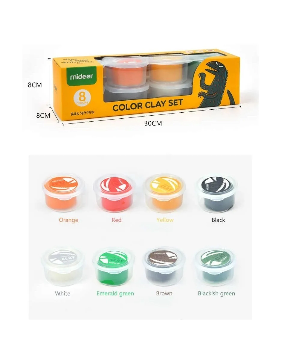 Set Arcilla Colores 8 Piezas Niños Mideer