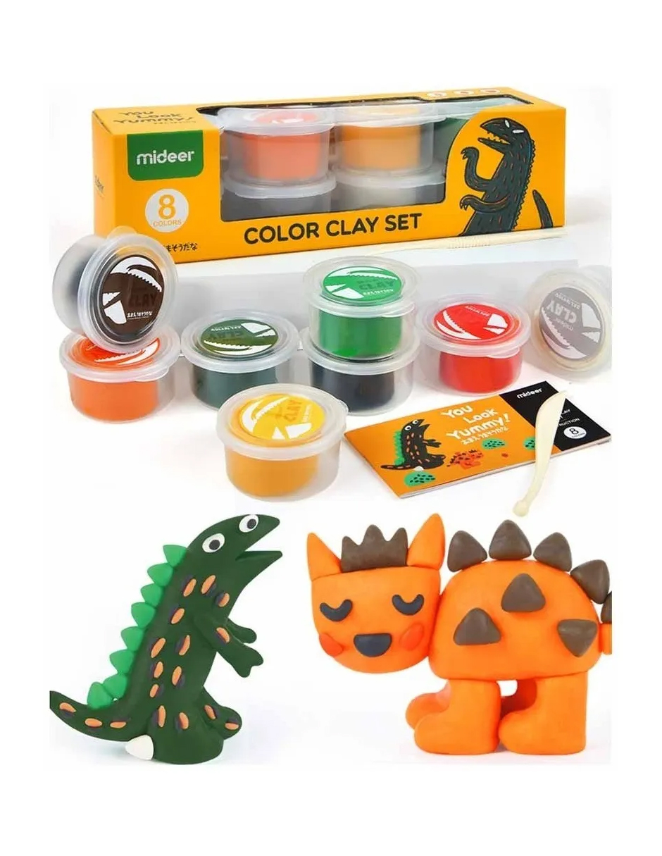 Set Arcilla Colores 8 Piezas Niños Mideer