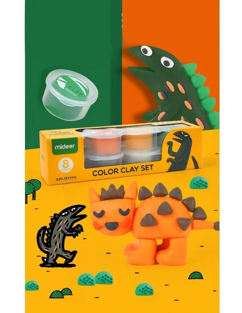 Set Arcilla Colores 8 Piezas Niños Mideer