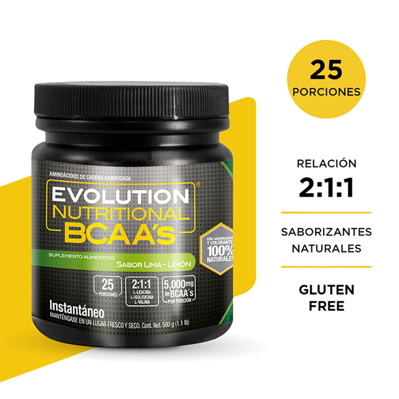 Evolution BCAAs aminoácidos sabor lima-limón 500 g