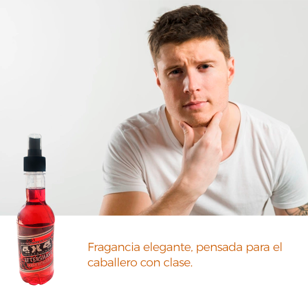Loción After Shave Rojo 4x4 Después De Afeitar 300 Ml