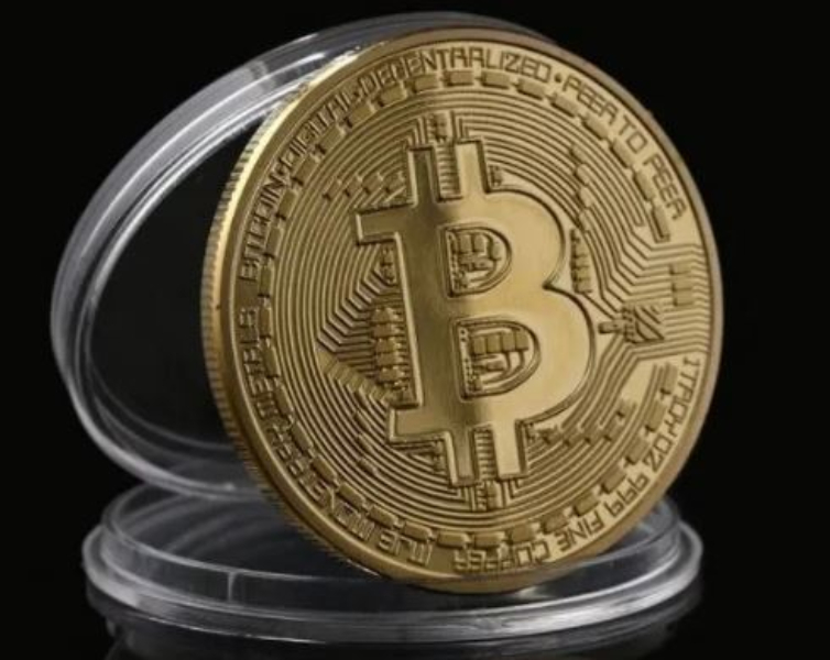 Bitcoin Moneda Física Metal Oro Premium Regalo Conmemorativa