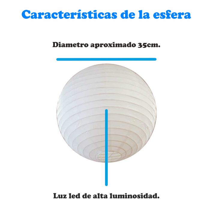 Series de luz Led Decorativas Bodas Xv Años Eventos Fiestas 32.8 Metros luces mezcladas una es cálida y la otra es fría incluye 30 esferas chinas