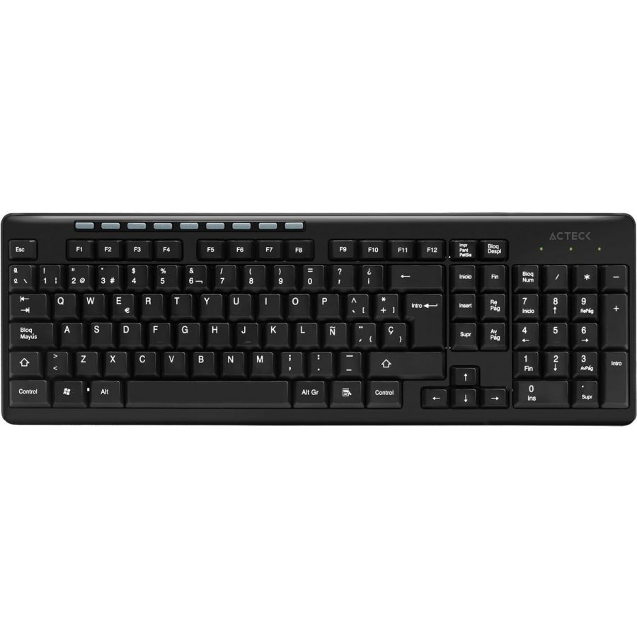 TECLADO ACTECK INALÁMBRICO MULTIMEDIA NEGRO (AC-913973)