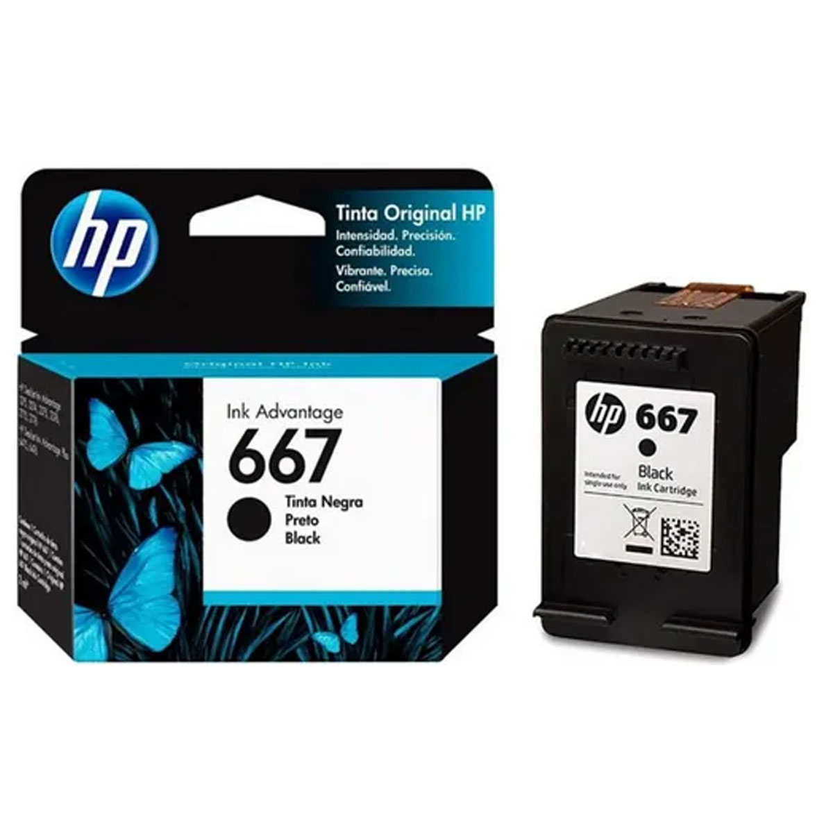 Cartucho Tinta Hp 667 Negro 3ym79al Original 1275 2374 2375.