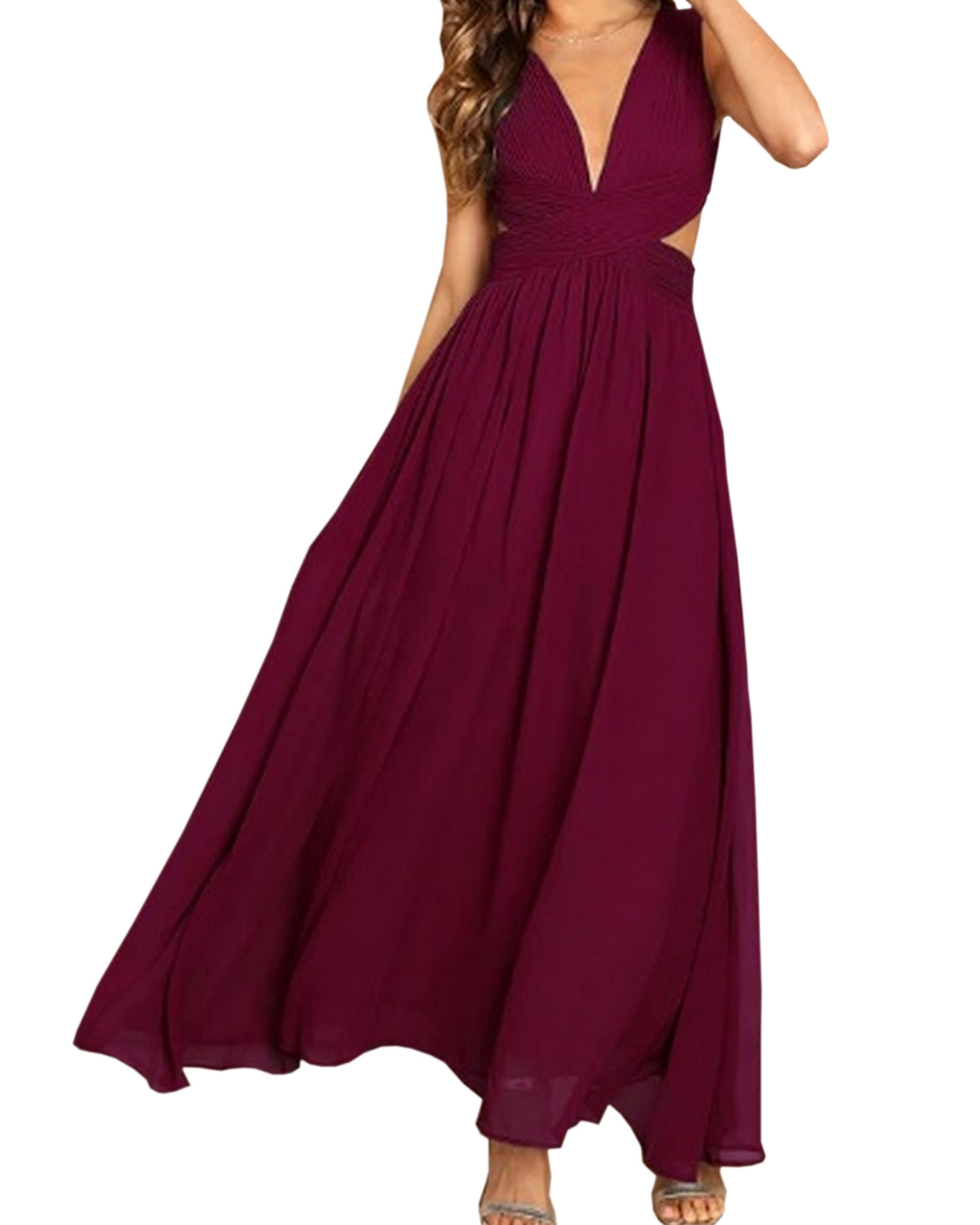 Maxi Vestido Largo Elegante Sexi Para Fiesta Dama Drapeado