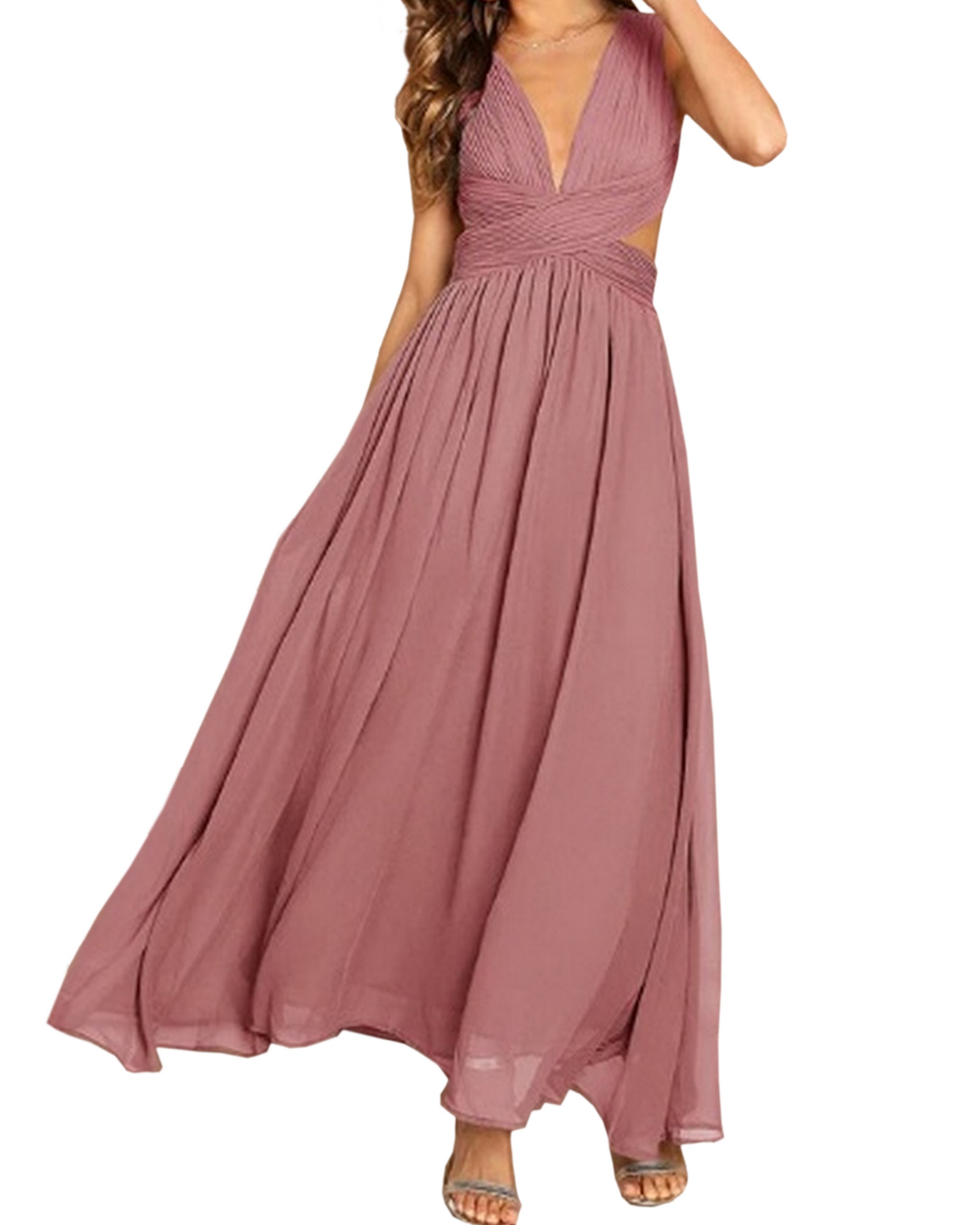 Maxi Vestido Largo Elegante Sexi Para Fiesta Dama Drapeado