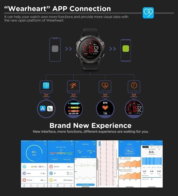 RELOJ DEPORTIVO INTELIGENTE ZEBLAZE VIBE 3 ECG PARA HOMBRES