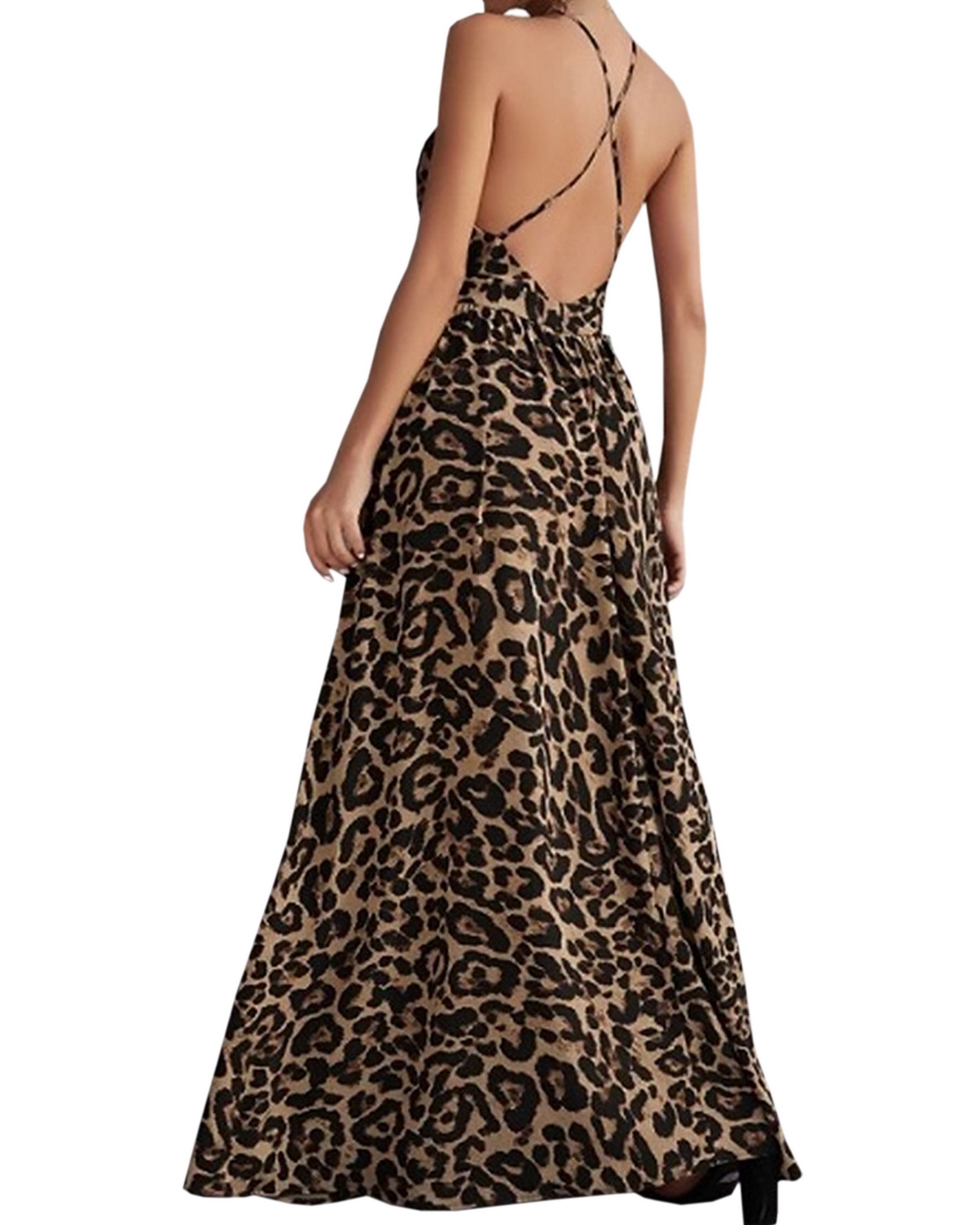 Maxi Vestido Fiesta Ó Playa Sexi Elegante Animal Print