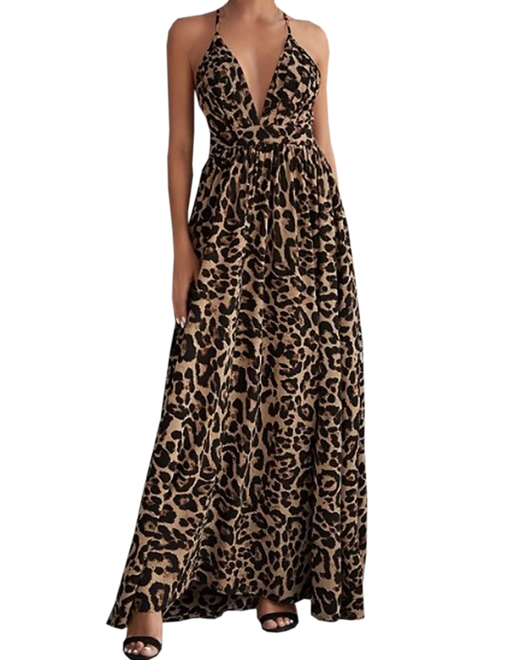 Maxi Vestido Fiesta Ó Playa Sexi Elegante Animal Print