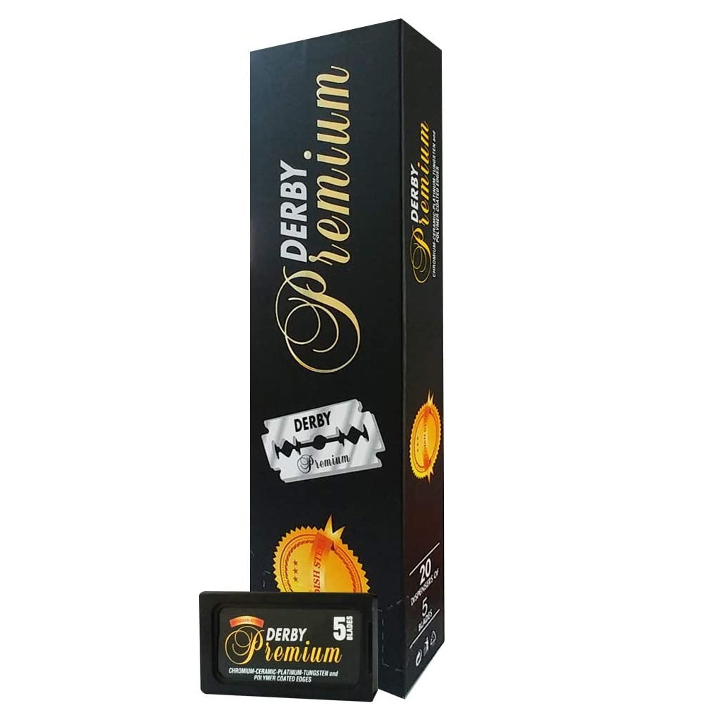 Navajas Derby Premium Doble Filo para Barbero Acero Sueco 100pz