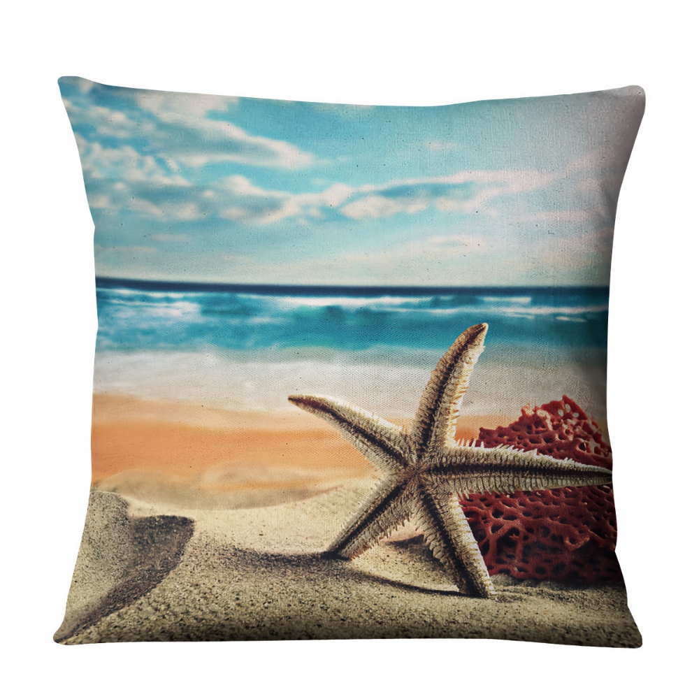 Juego De 4 Fundas Decorativas Para Cojín Mar Puerto Mediterráneo