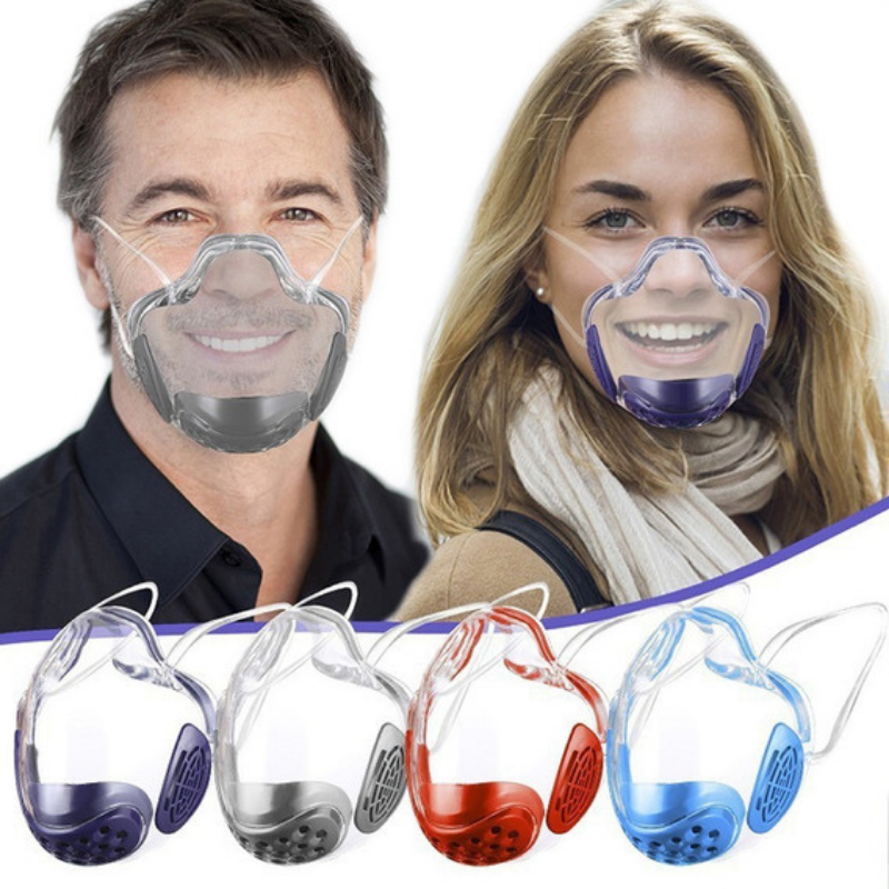 Cubrebocas Transparente Reutilizable Faceshield Con Filtros