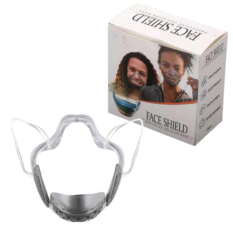 Cubrebocas Transparente Reutilizable Faceshield Con Filtros