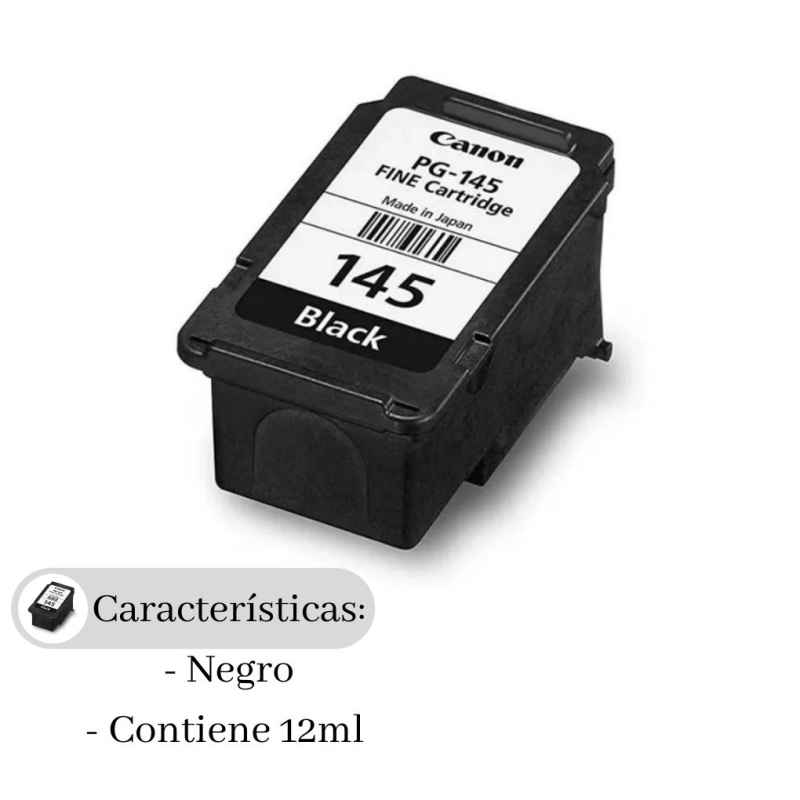 Cartucho canon 145 Cartucho Canon PG-145 XL BK Negro Original Para Impresora TS3110 y MG2510  