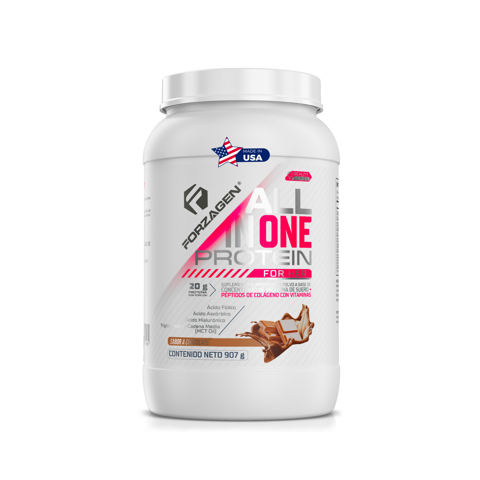 Proteína para Mujer All in One Protein For Her Forzagen 2lb Colágeno y Vitaminas Chocolate