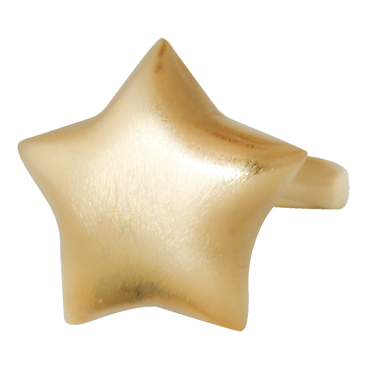 Anillo Ajustable de Oro 18k Laminado en Forma de Estrella Lisa inflada #73 Diámetro 1.9 cm