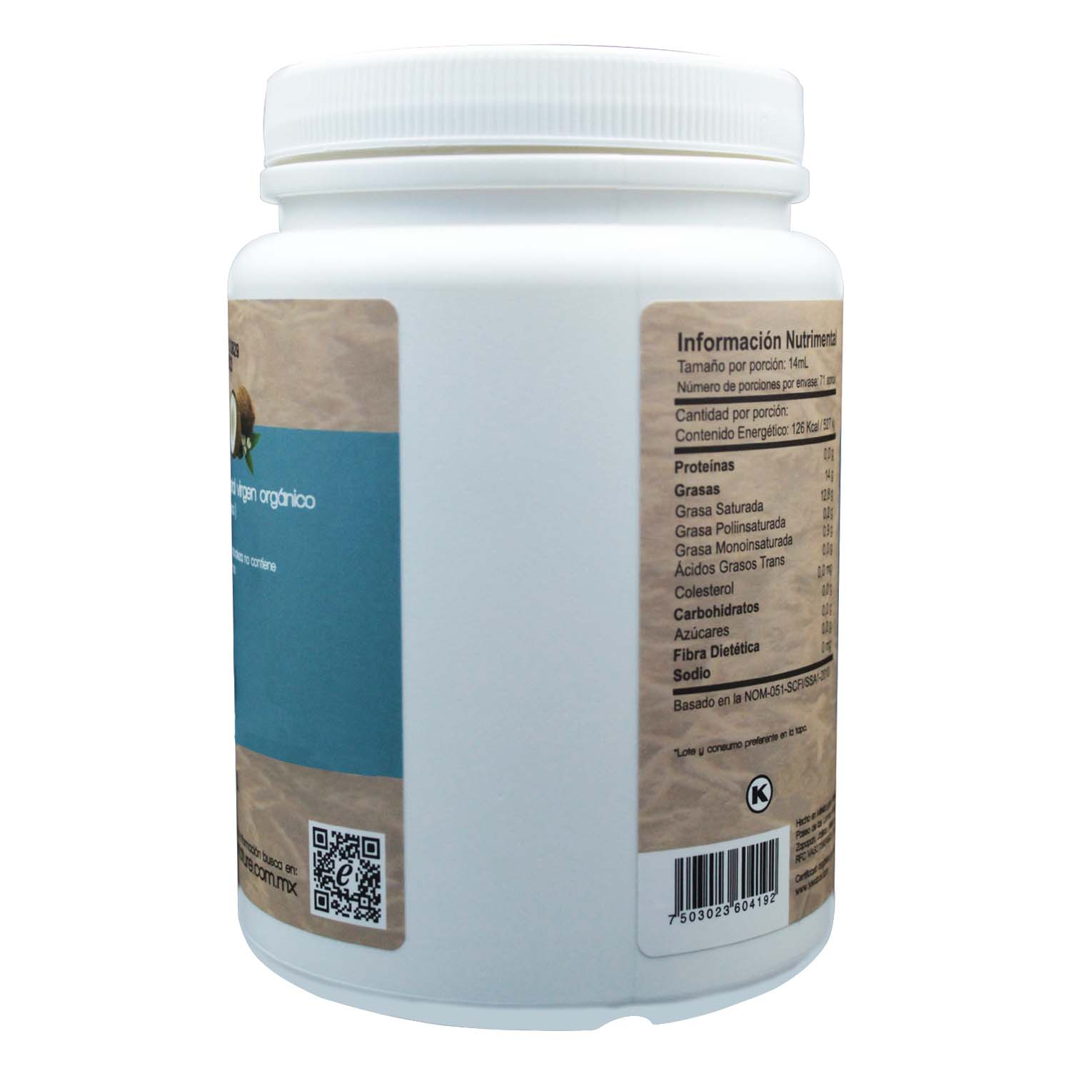 Aceite de Coco Virgen Orgánico enature 1 Litro