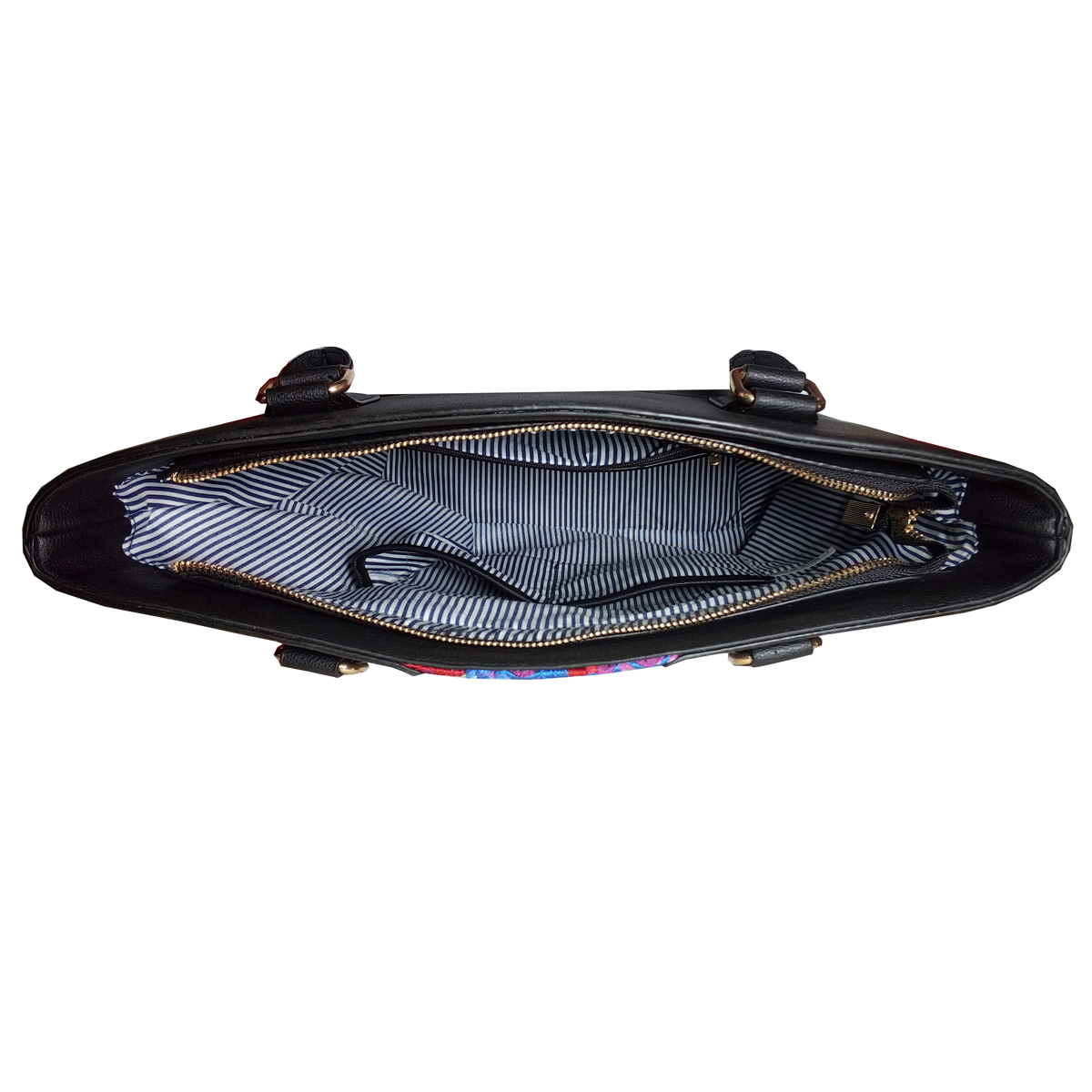 Bolsa tote 2 en 1 con detalle floral bordado Love Trove color negro