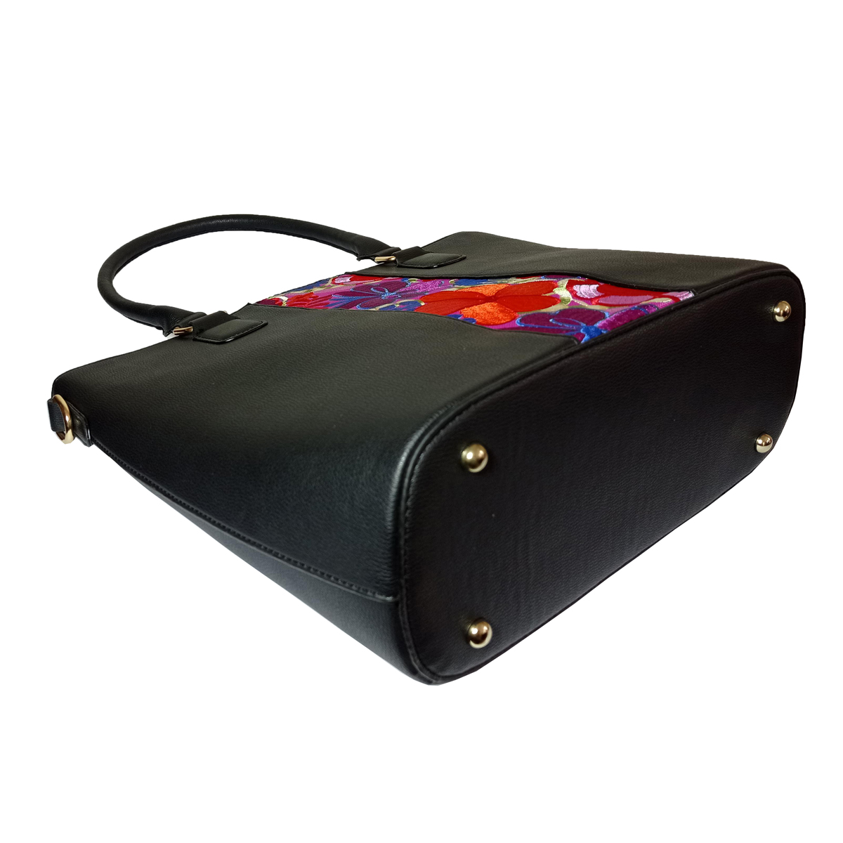 Bolsa tote 2 en 1 con detalle floral bordado Love Trove color negro