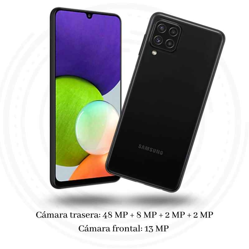 Celular Samsung Galaxy A22 6.4" 64GB/4GB Cámara 48MP+8MP+2MP+2MP/13MP Mediatek Android 11 Color Negro