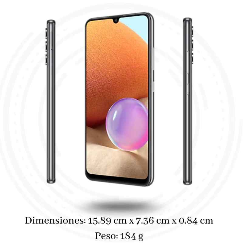 Celular Samsung Galaxy A32 6.4" 128GB/4GB Cámara 64MP+8MP+5MP+5MP/20 MP Mediatek Android 11 Single Sim Color Negro