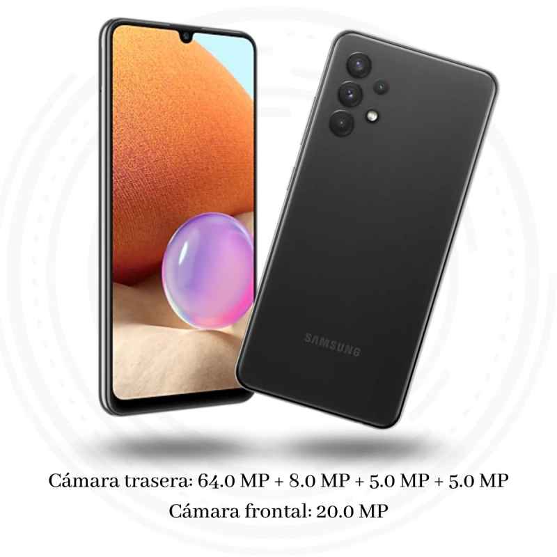 Celular Samsung Galaxy A32 6.4" 128GB/4GB Cámara 64MP+8MP+5MP+5MP/20 MP Mediatek Android 11 Single Sim Color Negro