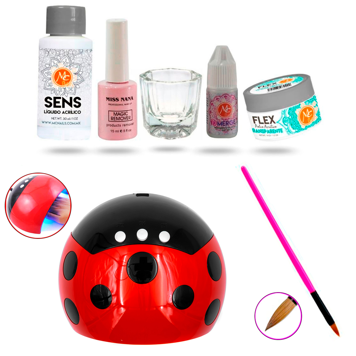 Lampara para Uñas Acrilicas Y Gel Lámpara LED Sistema Para Colocacion De uñas