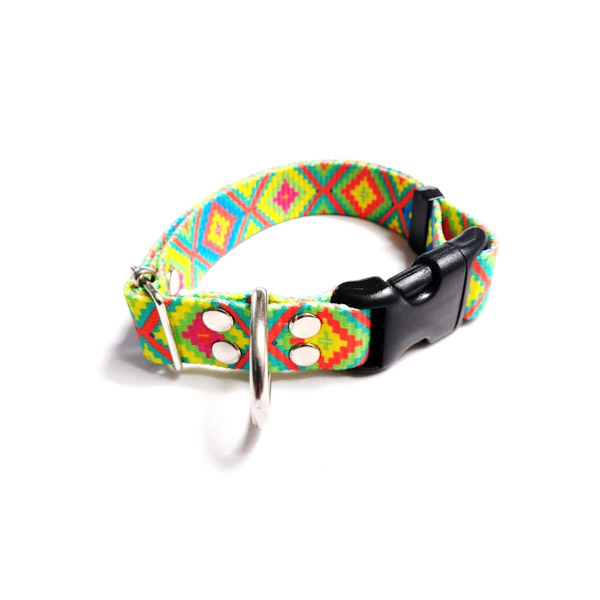 COLLAR DISEÑO HUICHOL PARA PERRO RAZAS MEDIANAS PUNKY FASHION PET