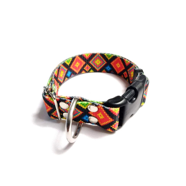 COLLAR DISEÑO HUICHOL PARA PERRO RAZAS MEDIANAS PUNKY FASHION PET