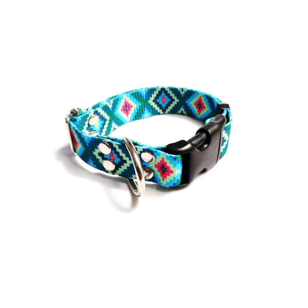 COLLAR DISEÑO HUICHOL PARA PERRO RAZAS MEDIANAS PUNKY FASHION PET
