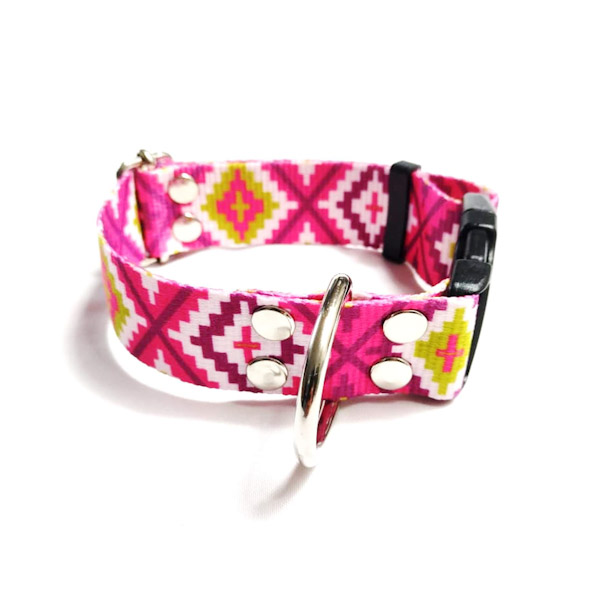 COLLAR PARA PERRO BROCHE PLASTICO, HUICHOL, RAZAS GRANDES , PUNKY FASHION PET