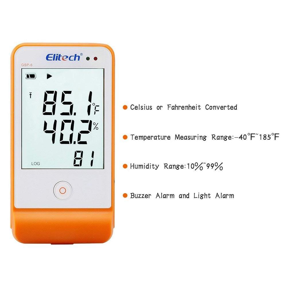 Datalogger De Temperatura Y Humedad Elitech GSP-6