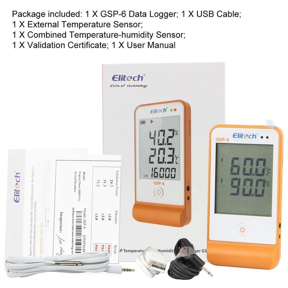 Datalogger De Temperatura Y Humedad Elitech GSP-6