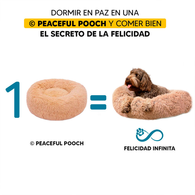 Cama mascotas para perro o gato antideslizante PEACEFULL POOCH Mediana Tv Ofertas única con cierre, para un fácil retiro de funda y lavado, adaptable a todo tipo de clima 