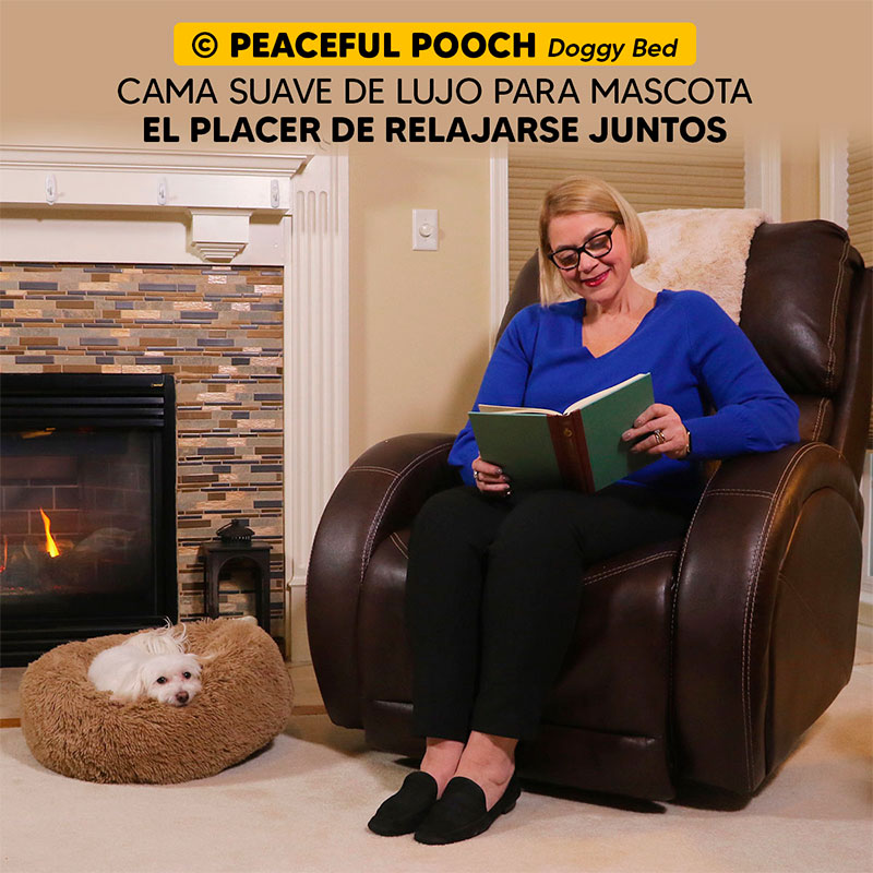 Cama mascotas para perro o gato antideslizante PEACEFULL POOCH Mediana Tv Ofertas única con cierre, para un fácil retiro de funda y lavado, adaptable a todo tipo de clima 