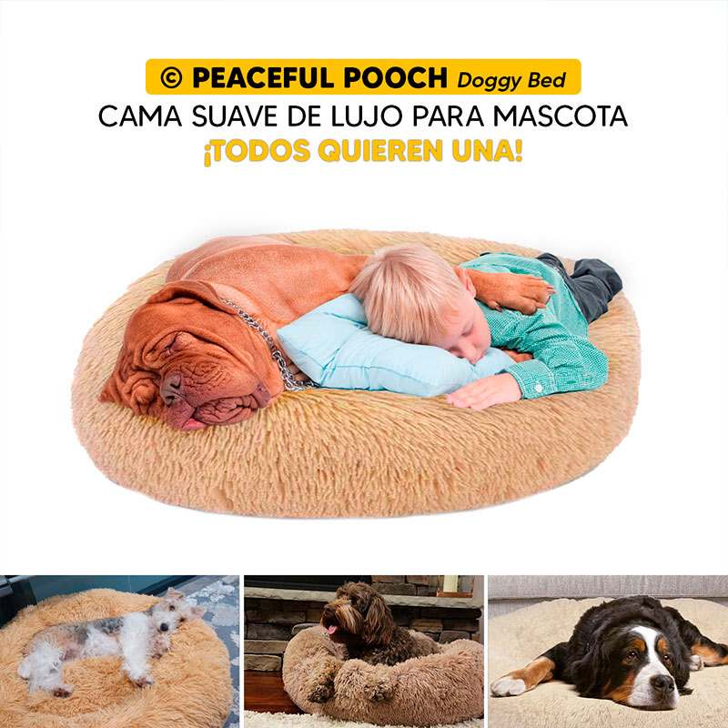 Cama mascotas para perro o gato antideslizante PEACEFULL POOCH Mediana Tv Ofertas única con cierre, para un fácil retiro de funda y lavado, adaptable a todo tipo de clima 