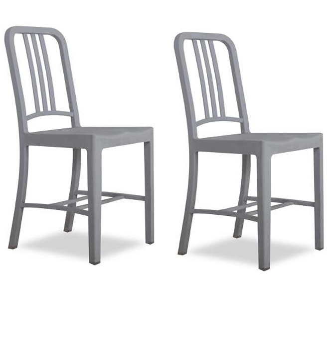 Set 2 Sillas De Diseñador Resistente Restaurante Comedor Rep Navy