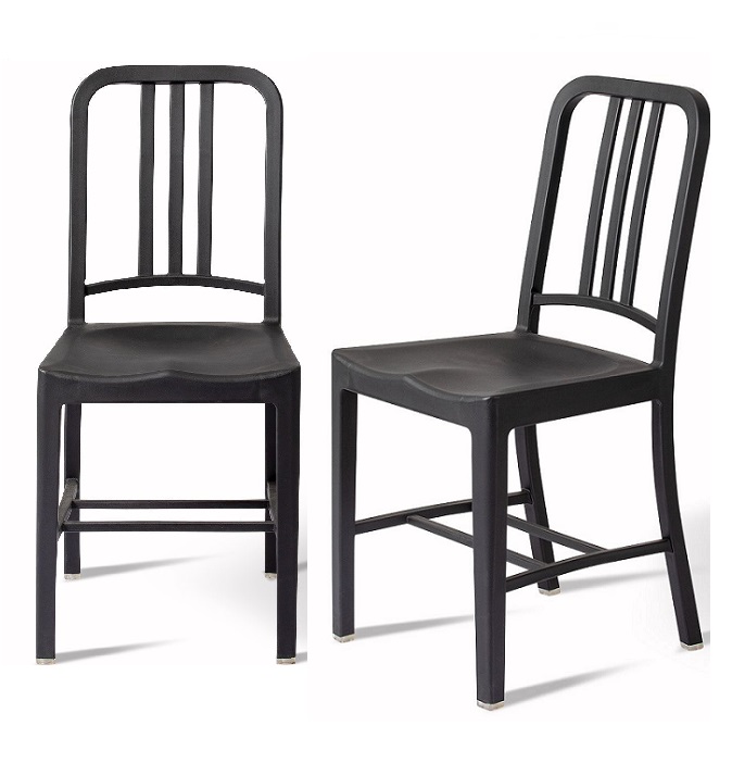 Set 2 Sillas De Diseñador Resistente Restaurante Comedor Rep Navy