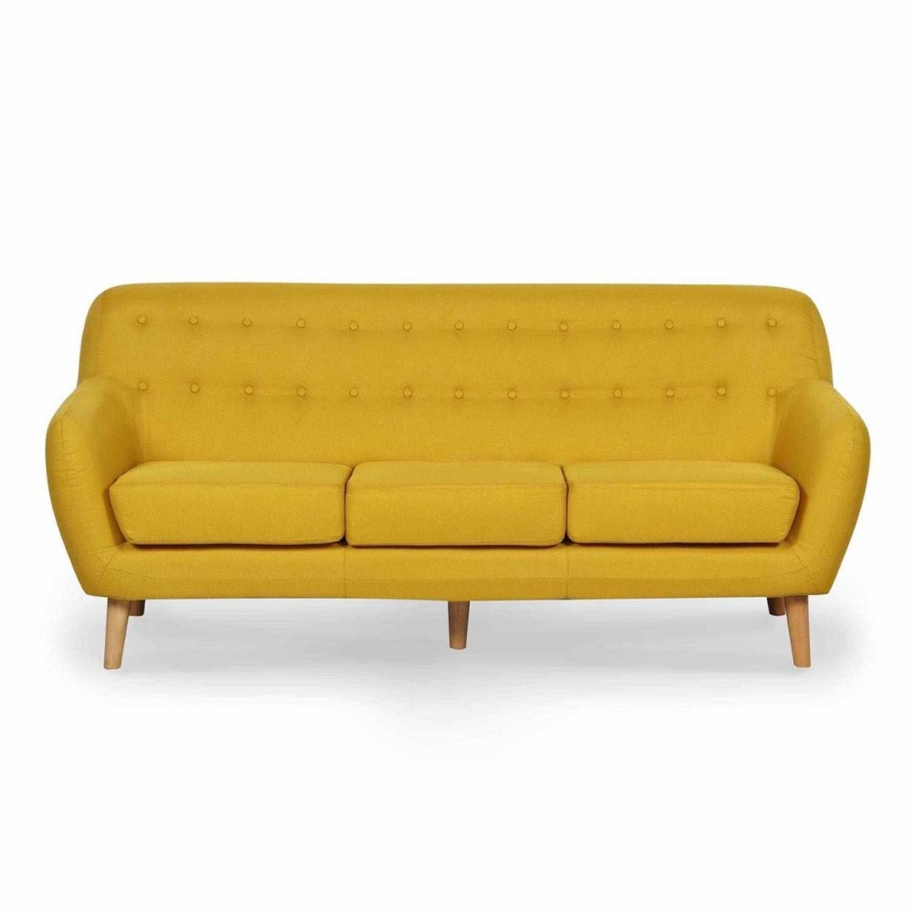 Arthur - Sofá estilo moderno en tela color amarillo