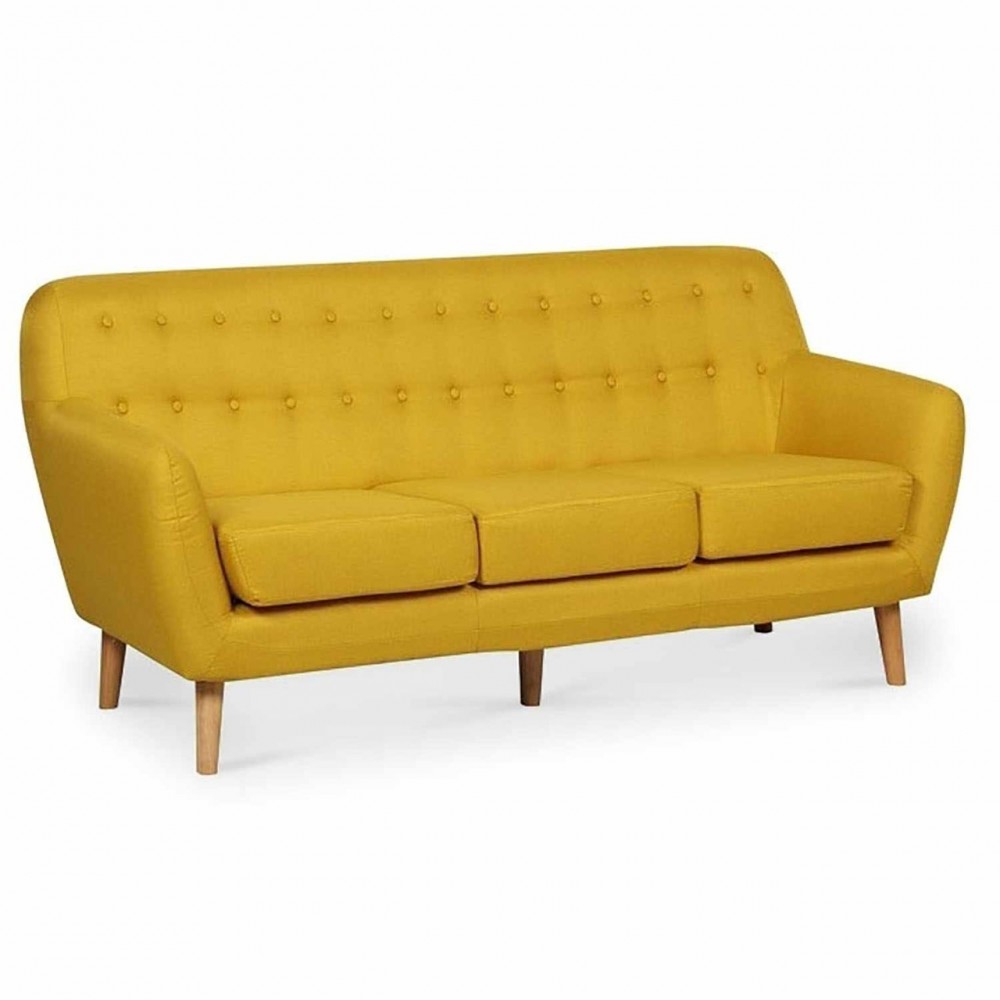Arthur - Sofá estilo moderno en tela color amarillo