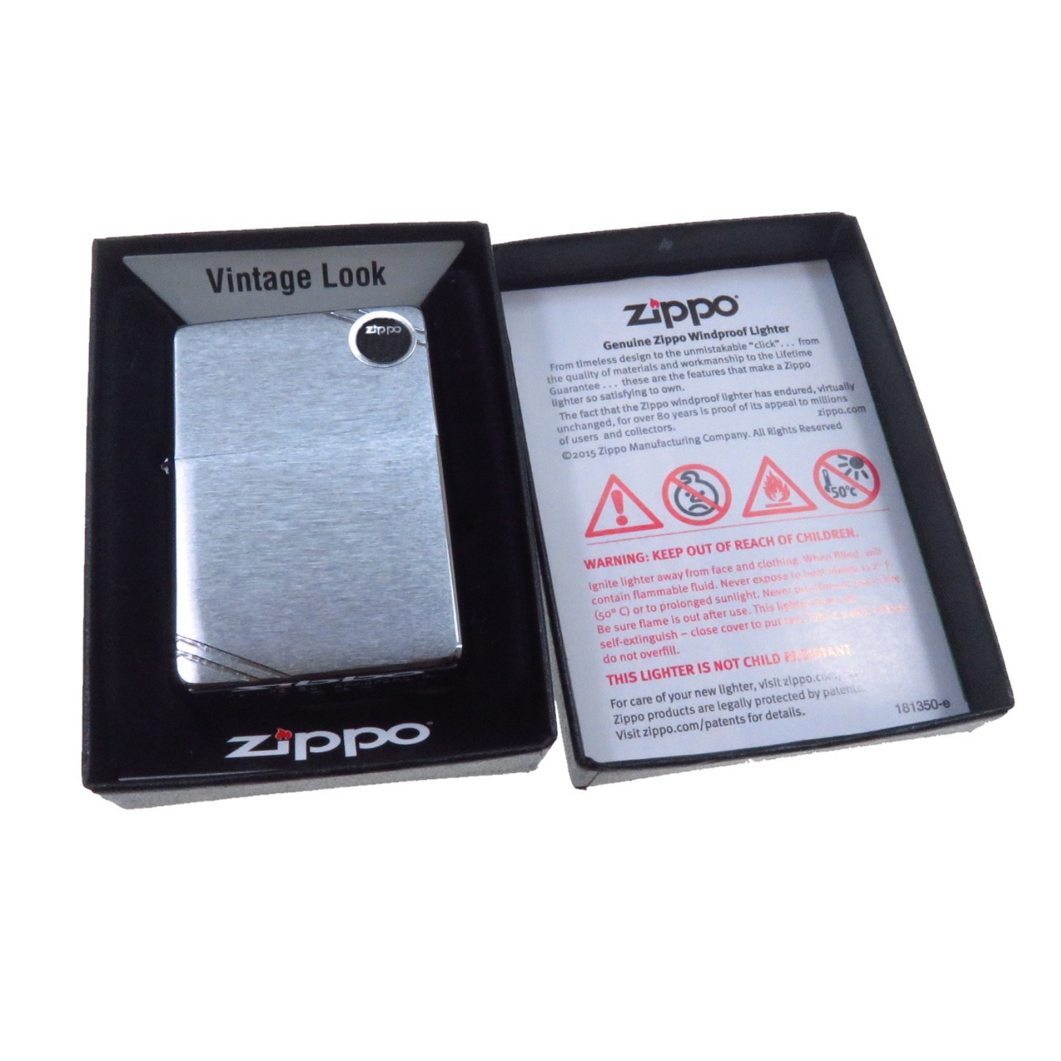 Zo11220 Zippo Brushed Chrome Vintage Encendedor Tradicional