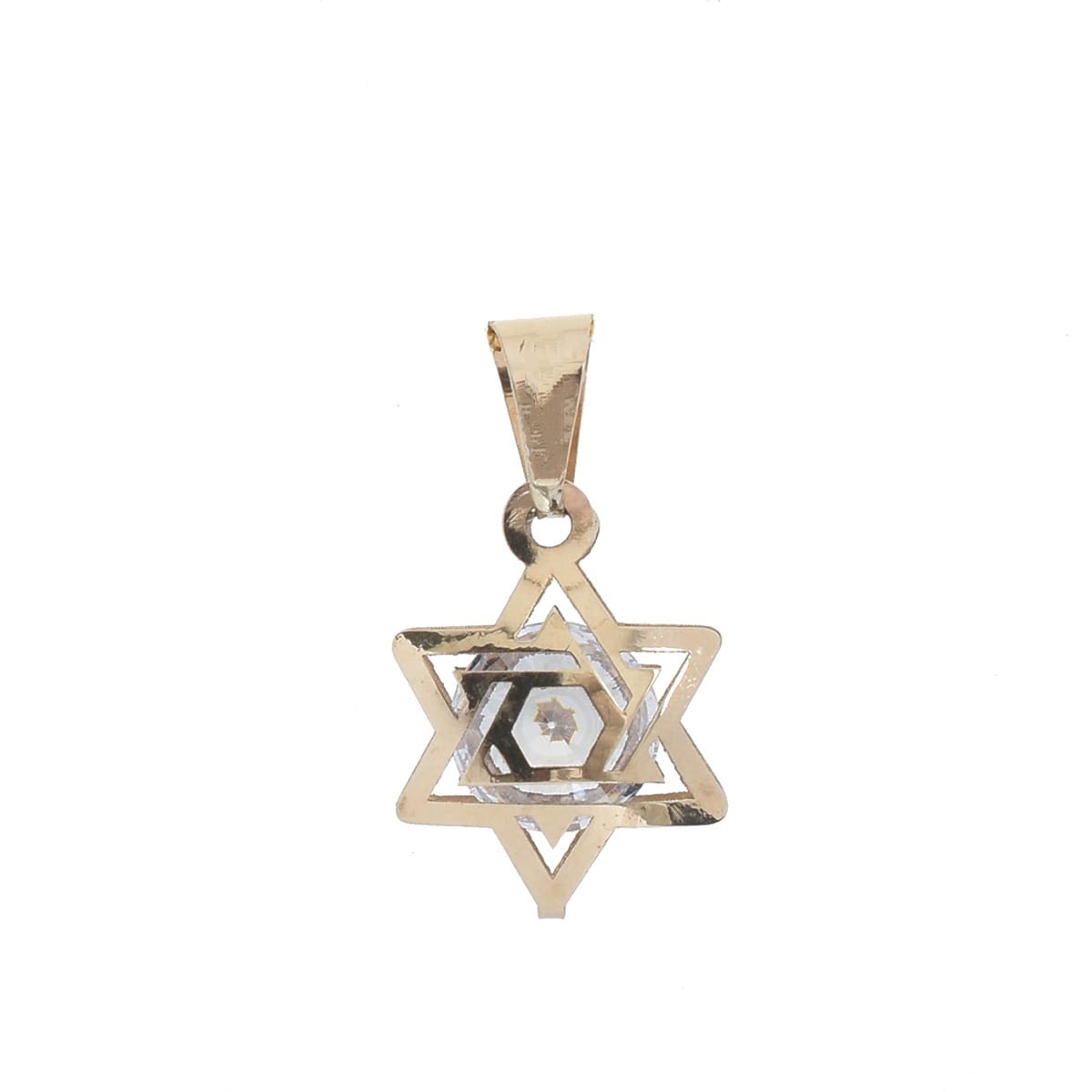 Dije Estrella de David oro 14K con zirconias